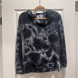 Marc New York Blue and Gray Tie-Dye Top